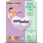 پوشک بچه گیاهی جان ببه Canbebe Bebek سایز 4 بسته 100 عددی