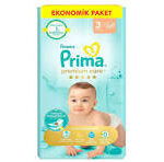 پوشک بچه پریما سفید سایز 3 مدل Premium care بسته 52 عددی
