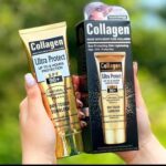 کرم ضد آفتاب بدون رنگ کلاژن،90SPF، مدل Ultra Protect، مناسب انواع پوست و حجم 130 میلی‌لیتر، محافظت کننده در برابر اشعه UVA و UVB، ضد آب، +++ PA، نرم کننده، روشن کننده پوست، مات کننده، با ماندگاری 2 ساعته