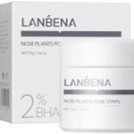 ماسک بینی لانبنا جدید تخلیه جوش سرسیاه و چربی های اطراف آن حاوی 2%BHA همراه ۶۰ عدد کاغذ Lanbena Nose Plants Pore Strips 30G